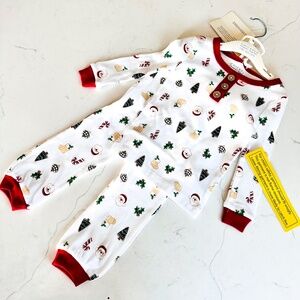 NEW Chickpea Organic Cotton 2 Pc Christmas Long Sleeve PJs Pajamas 12m